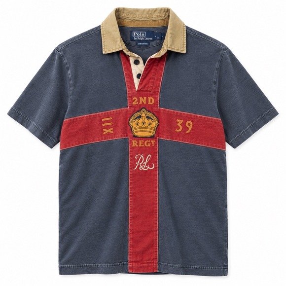 Polo Ralph Lauren Other - Polo Ralph Lauren 2nd Regt Crest Polo Shirt Mens Size L Navy Red Y2K Military